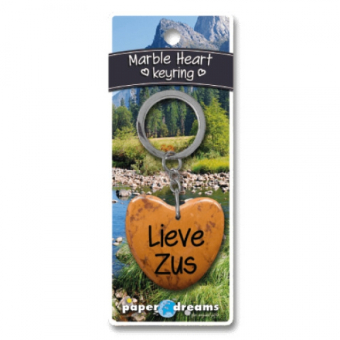 Sleutelhanger Lieve zus Marble Heart 